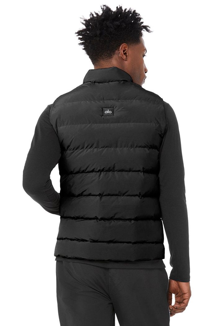 Alo Yoga Vail Puffer Men's Jackets Black | 09ZHYFQPK