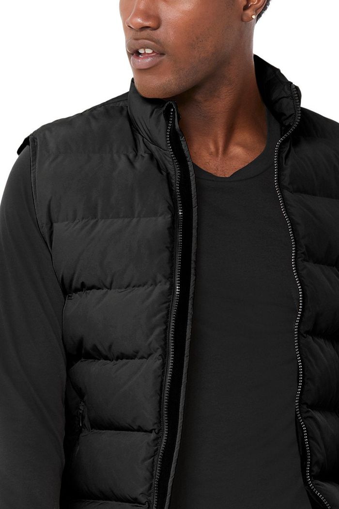 Alo Yoga Vail Puffer Men's Jackets Black | 09ZHYFQPK