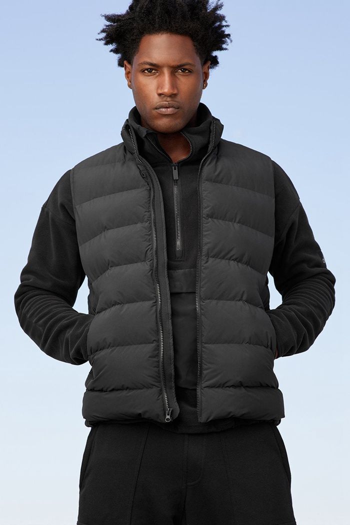 Alo Yoga Vail Puffer Men's Jackets Black | 09ZHYFQPK