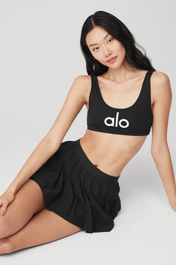 Alo Yoga Varsity Tennis Women's Skirts Black | 52FIRKQNT