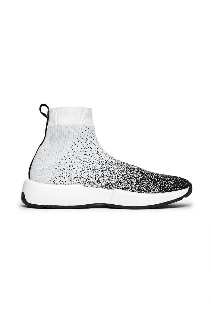 Alo Yoga Velocity Knit Sneaker Women's Shoes Blak White | 23YTUOWKC