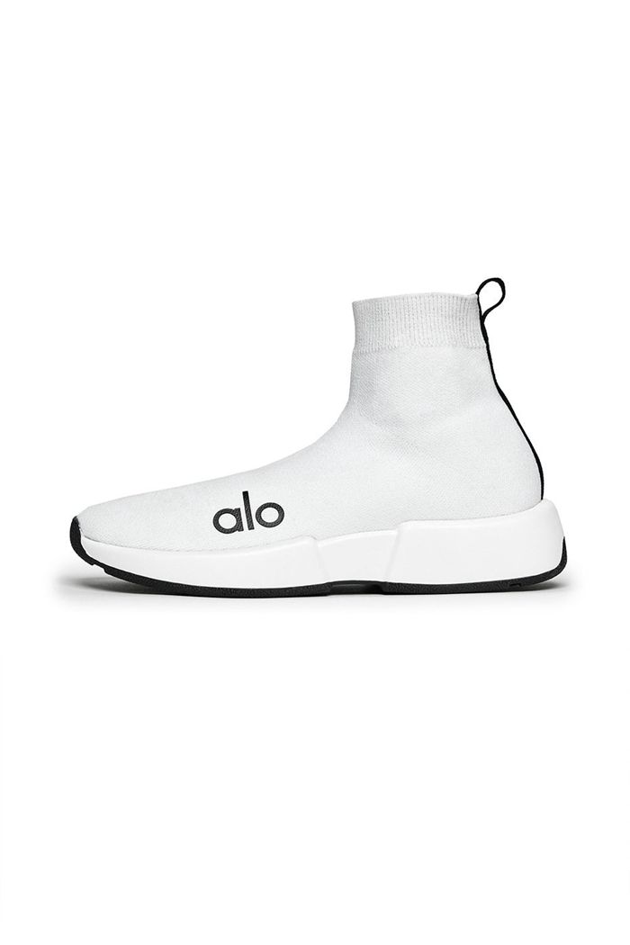 Alo Yoga Velocity Knit Sneaker Women's Shoes White | 24EGKSAQL