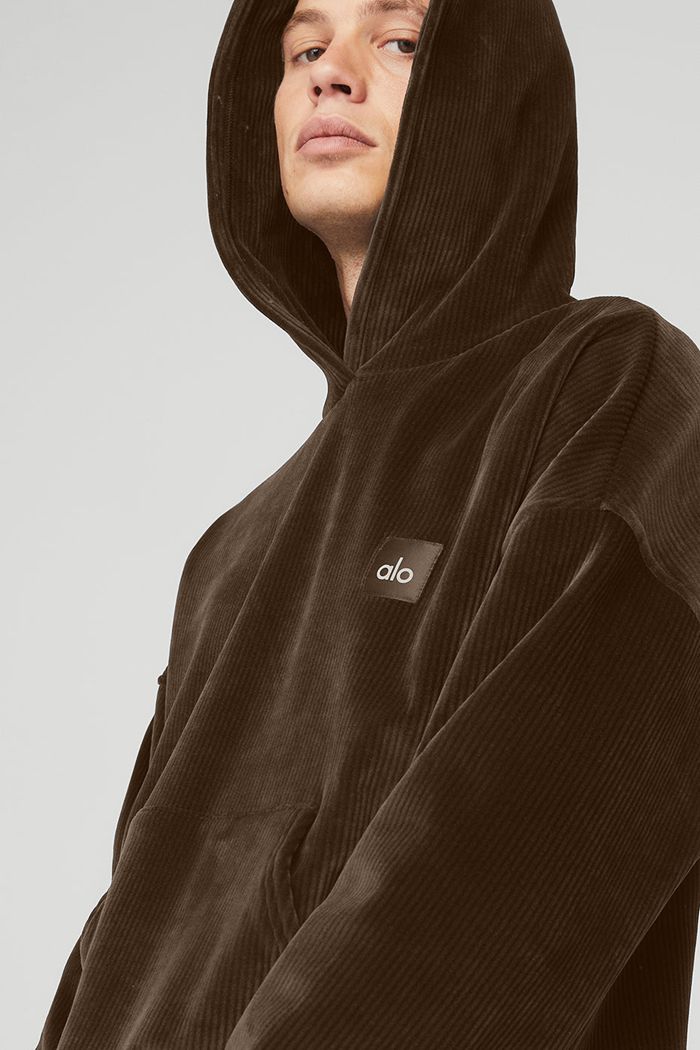 Alo Yoga Velour Baller Men's Hoodie Black | 21YDGCRZT