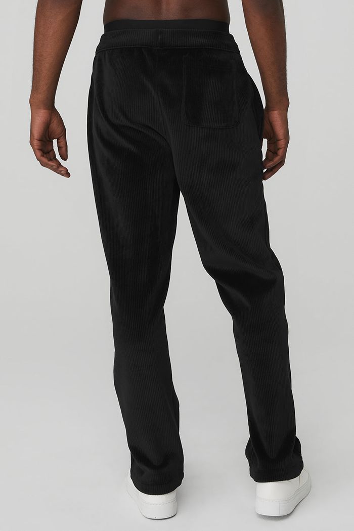 Alo Yoga Velour Baller Men's Pants Black | 70TQFMEDB