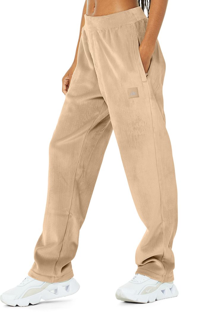 Alo Yoga Velour Baller Women's Pants Brown | 06HRODXPZ