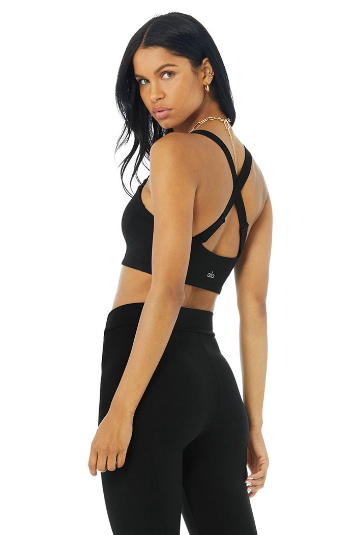 Alo Yoga Visionary Women's Bras Black | 83PREVUZW