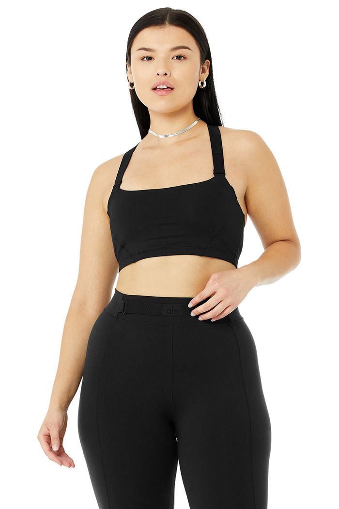 Alo Yoga Visionary Women's Bras Black | 83PREVUZW