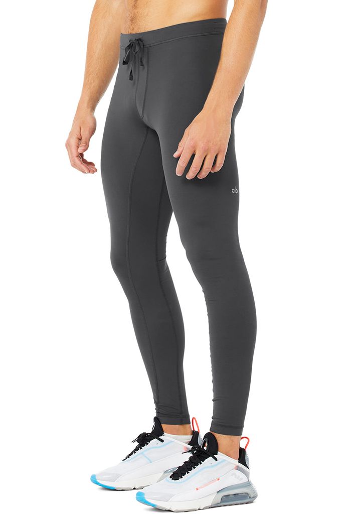 Alo Yoga Warrior Compression Men\'s Pants Grey | 34NUGJPBZ