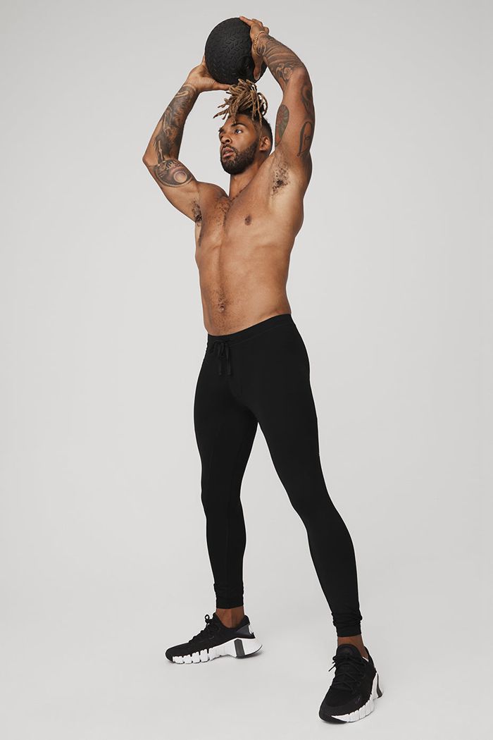 Alo Yoga Warrior Compression Men's Pants Black | 79SAJIQYB