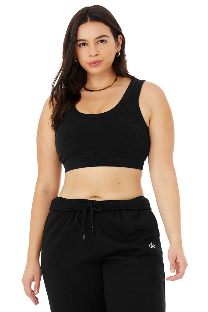 Alo Yoga Wellness Women's Bras Black | 08MHVOXKZ