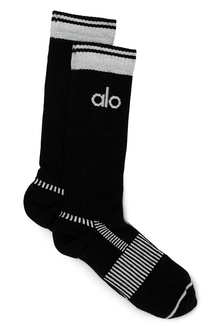 Alo Yoga Wool-Tech Crew Women\'s Socks Black | 09NIRMPOB